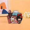 Japanese Epoxy Wood Refrigerator Magnets - Cute Cartoon Cultural Souvenirs, Soft Magnetic
