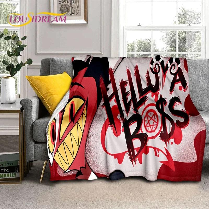 3D H-Helluva Boss Blitzo H-Hazbin Hotel Cartoon Blanket,Soft Throw Blanket for Home Bedroom Bed Sofa Picnic Office Cover Blanket
