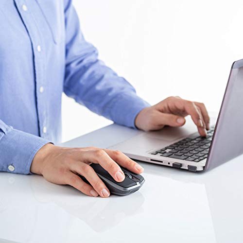 Sanwa Supply Wireless Charging Mouse Qi Compatible Blue LED 5 Buttons Large Black MA-WBL157BK