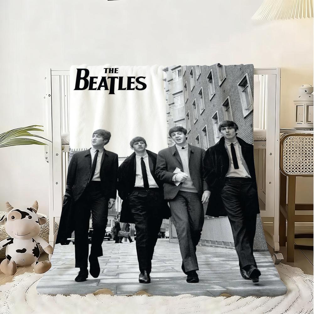1pc Band The B-Beatles Cool Throw Flannel Fluffy Soft Blanket Warm Skin-Friendly Throw for Sofa Bed Office Nap Winter