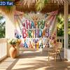 Gifts Birthday Celebration Banner, Colorful Polyester Backdrop for Party Decorations