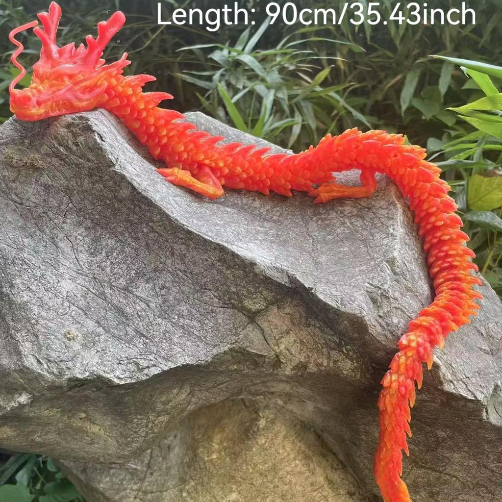 New 90Cm 3D Printed Dragon Full Body Joints That Can Move Home Furnishing And Decoration Figurines Desktop Ornament Children Toy