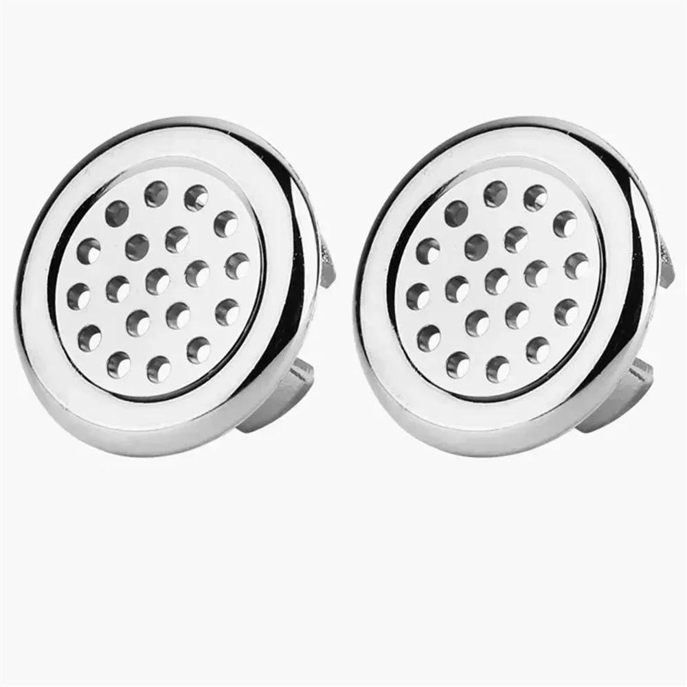 2PCs Bathroom Sink Hole Cover - 22-24mm Electroplated Overflow Ring Plastic Basin Trim Cap for Bathtub & Lavabo Drain Gang Cover