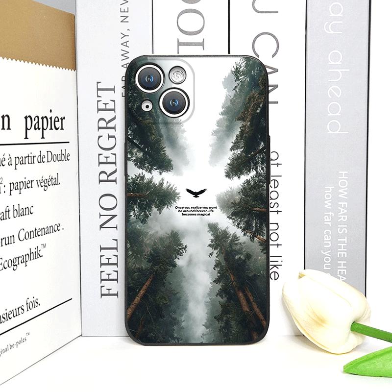 Vintage lesní krajina Sněžná hora Scenérie Pouzdro na telefon pro iPhone 17 16 12 11 14 Plus 13 15 ProMax 13 Mini X XS XR Měkký kryt