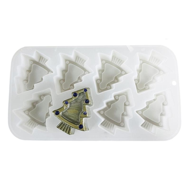Candle Molds 8 Cavities Christmas Tree Silicone Molds Baking Molds Plaster Molds Casting Molds for Candle Making 1