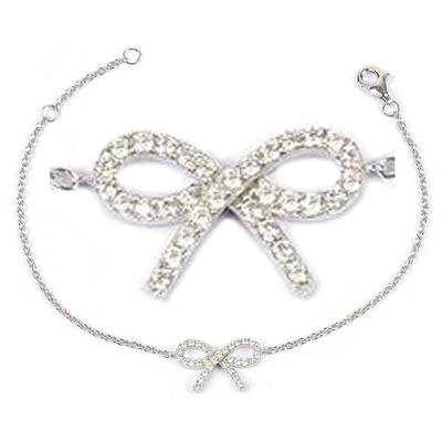 [P2333] - Silver Bracelet 'Romantic Knot' Silver White (rhodium-plated) - 16x10 Mm