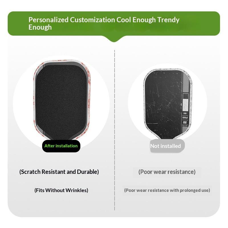 2 Pcs Pickleball Paddle Frosted Surface Sticker Residue Free Adhesive Wearproof For Training Matches