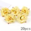 Orange Series Rose Artificial Flower Head Home Room Decoration Living Outdoor Garden Wedding Decor DIY Party Gift Box Accessorie