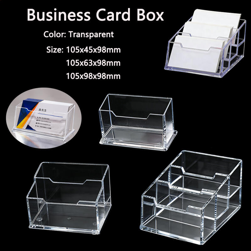 1/2/3PCS Clear Acrylic Display Stand Transparents Desktop Organizer with Storage Shelf for Office Business Cards