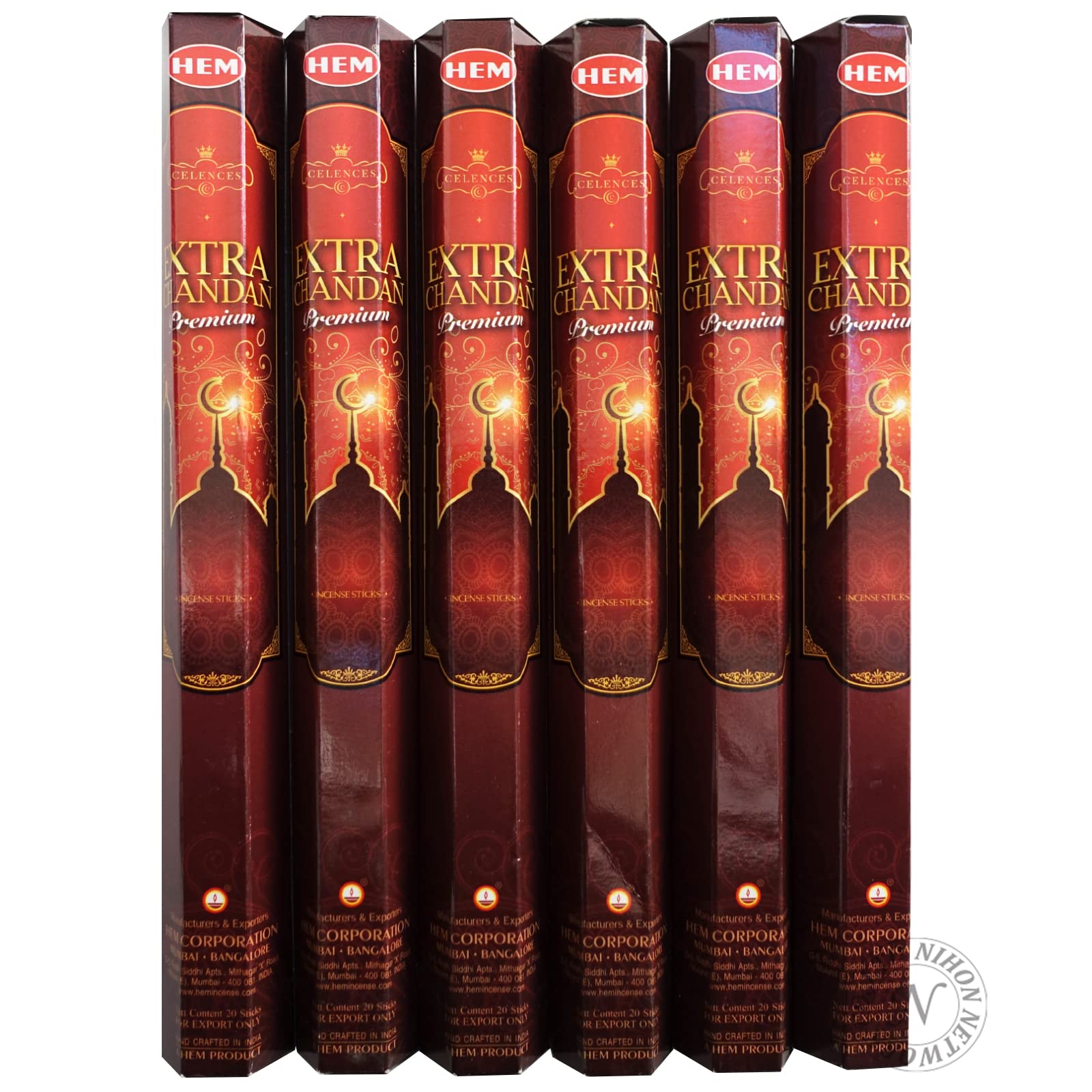 

HEM Шестигранные благовония Экстра Чандан набор 6 штук