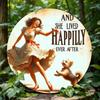 Vintage Metal Wall Art Dog Dancing Decor Aluminum Sign Home Decor