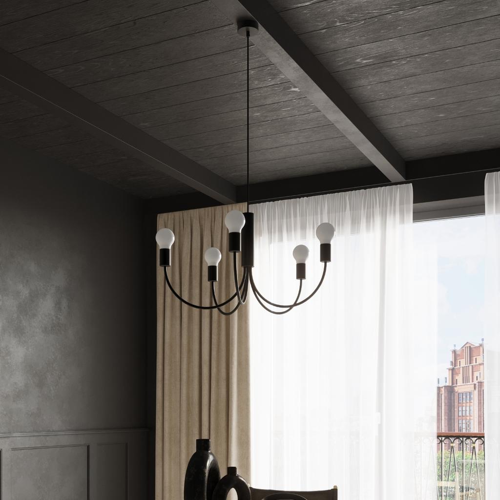 Lampa Wisząca Piccolo 3 E27 Czarny Sollux Sl.0856