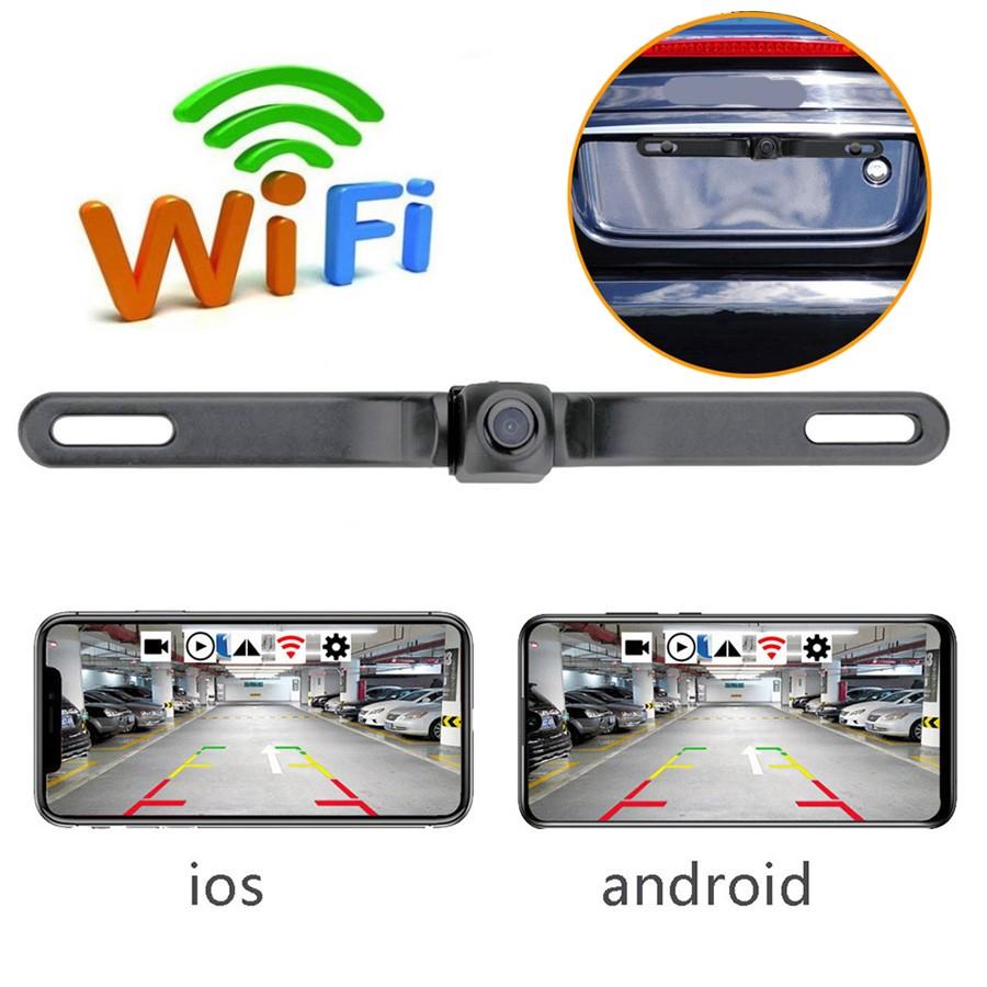 HD 720P WiFi Rear View Car Camera License Plate Frame IP67 Waterproof Night Vision 170 Degree Car Rear Reversing Parking Camera