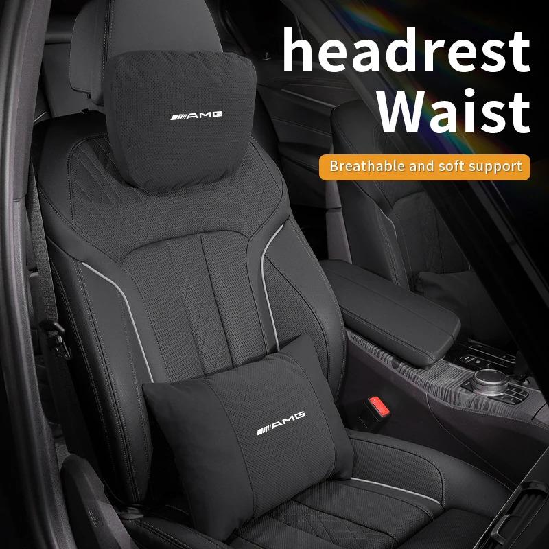 Mercedes Benz A B C E S Class AMG GLB GLC GLE CLA CLS SLC GLS A45 C43 Car Headrest Neck Support Lumbar Rest Cushion Neck Pillow