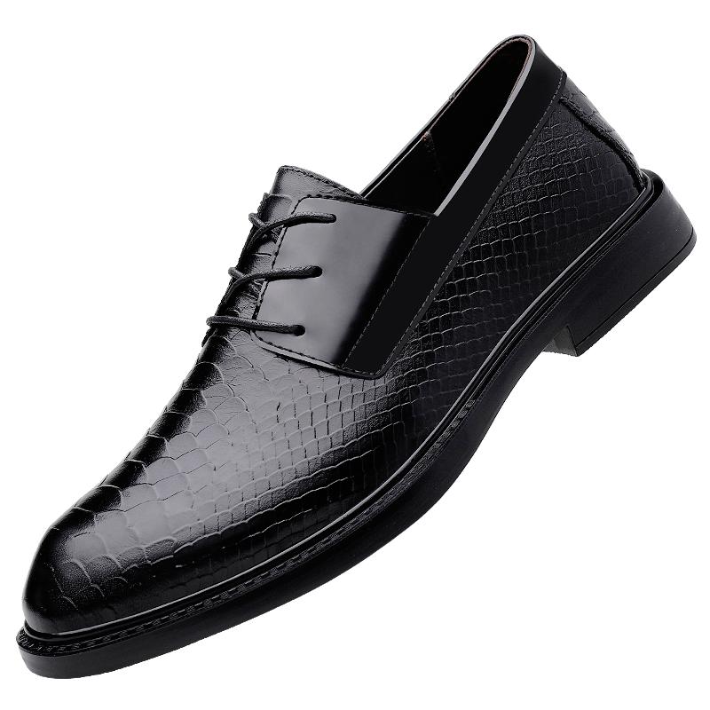 

Fashion Business men s Genuine leather shoes Classic minimalist style Formal parties and office Daily versatile black quality shoes 45 чёрный