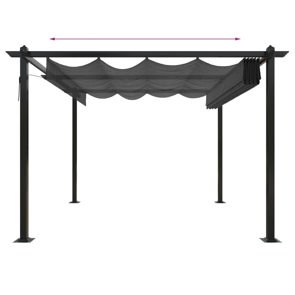 Pavilion with Extendable Roof 3x3 M Anthracite
