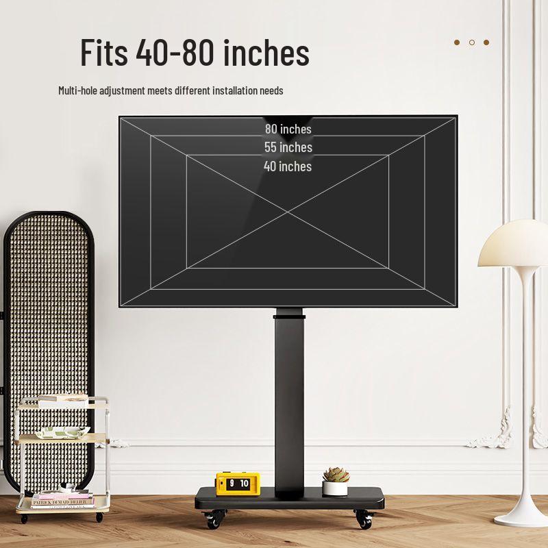 Universal Movable TV Floor Stand with Wheels - Rotating Screen Mount for Broadcasts, Meetings, and Advertising