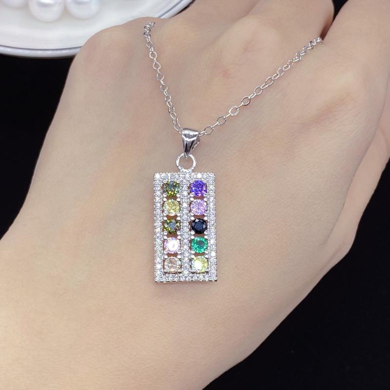 BELLA BOX Çevrimiçi Ünlü Canlı Yayın Yeni Ürün Tatlı Abaküs Simülasyonu Şeker Turmalin Işık Lüks Moda Kolye Kadın Takısı