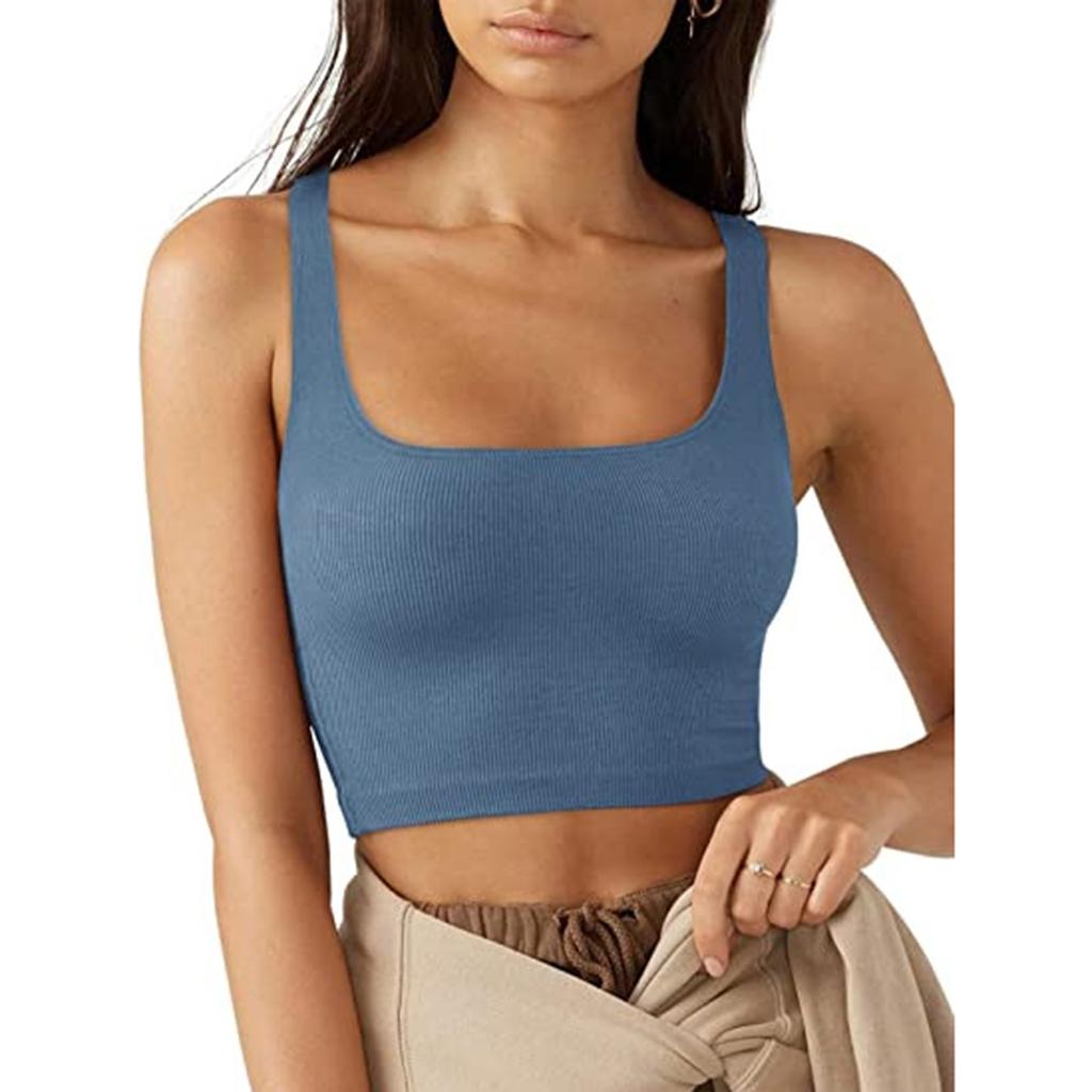 Women's Fashion Casual Slim Sleeveless Threaded T-Shirt Top