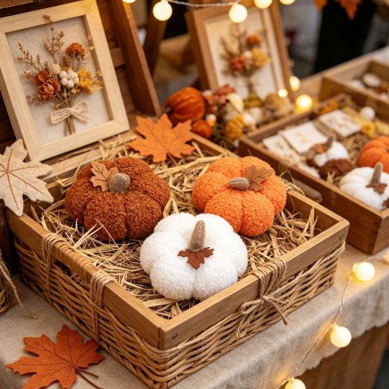 Yousheng Plush Pumpkin, with Maple Leaf Decor Halloween Decoration, 3D Pumpkin Throw Pillow, Soft Cute Harvest Festival Home