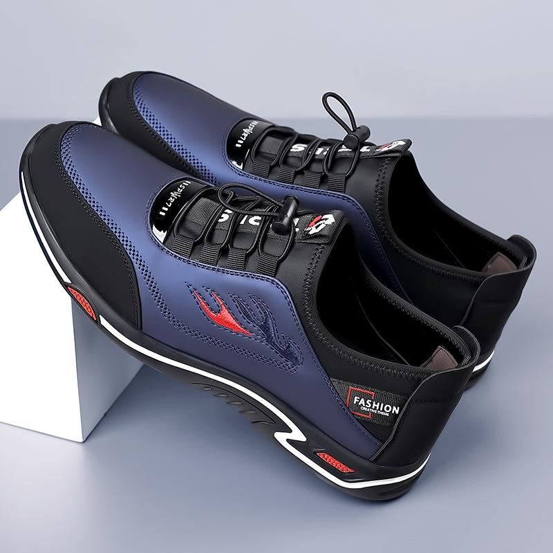 Nové boty pro muže Kožené Obuv pro volný čas Móda Ploché Volnočasové Sportovní Obuv Street Cool Slip-on Sneaker