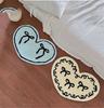 Bow Girl Tufted Carpet Heart Shape Floor Mat Rug Anti Slip Absorbent Window Bedroom Bedside Coffee Table Floor Mats