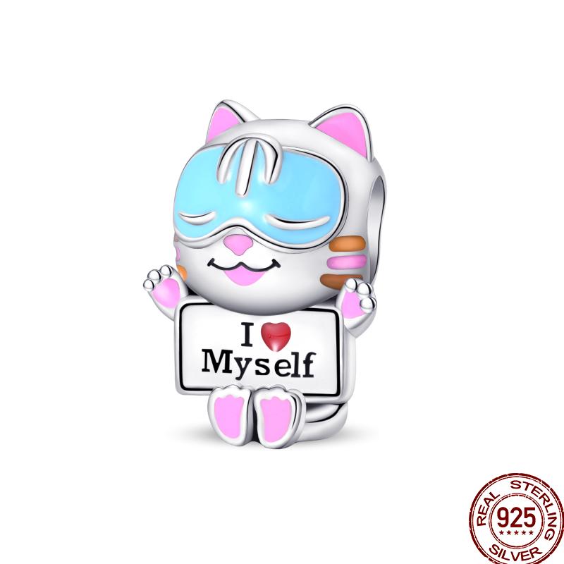 Copper Pet Animal Series Puppy And Kitten Cute Pet Lovely Charm Beads Suitable For 3Mm Original Bracelet Diy