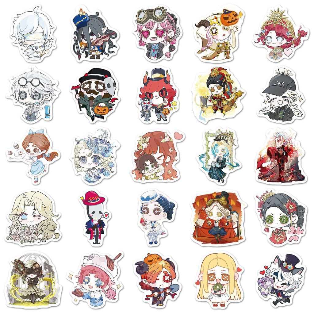 50-Piece Cute Identity V Anime Cartoon Stickers: Waterproof Decorative DIY Journal Set