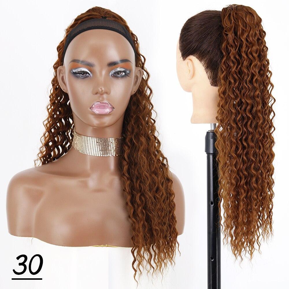 MISSQUEENSynthetic Long Kinky Curly Ponytail Hair Extension Clip-In Drawstring Ponytail Wig Ponytail For Women Wear