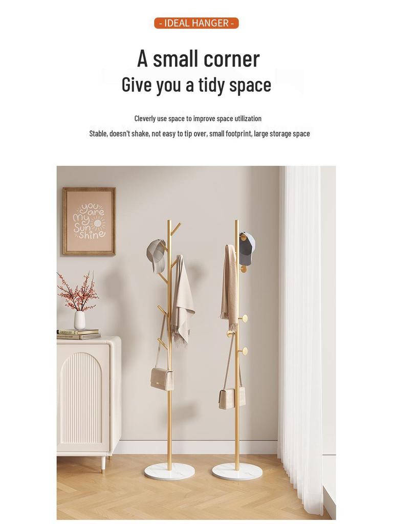Elegantní kovový stojan na oblečení a úložná police na podlahu do ložnice a obývacího pokoje