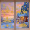 Golden Christmas Reindeer Stickers, Glass Window Stickers, Window Flowers and Atmosphere Stickers
