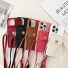 Crossbody Lanyard Phone Case for IPhone 16 Pro Max 15 14 Plus 13 12 11 XS XR X Card Holder Wallet Shockproof PU Leather Cover