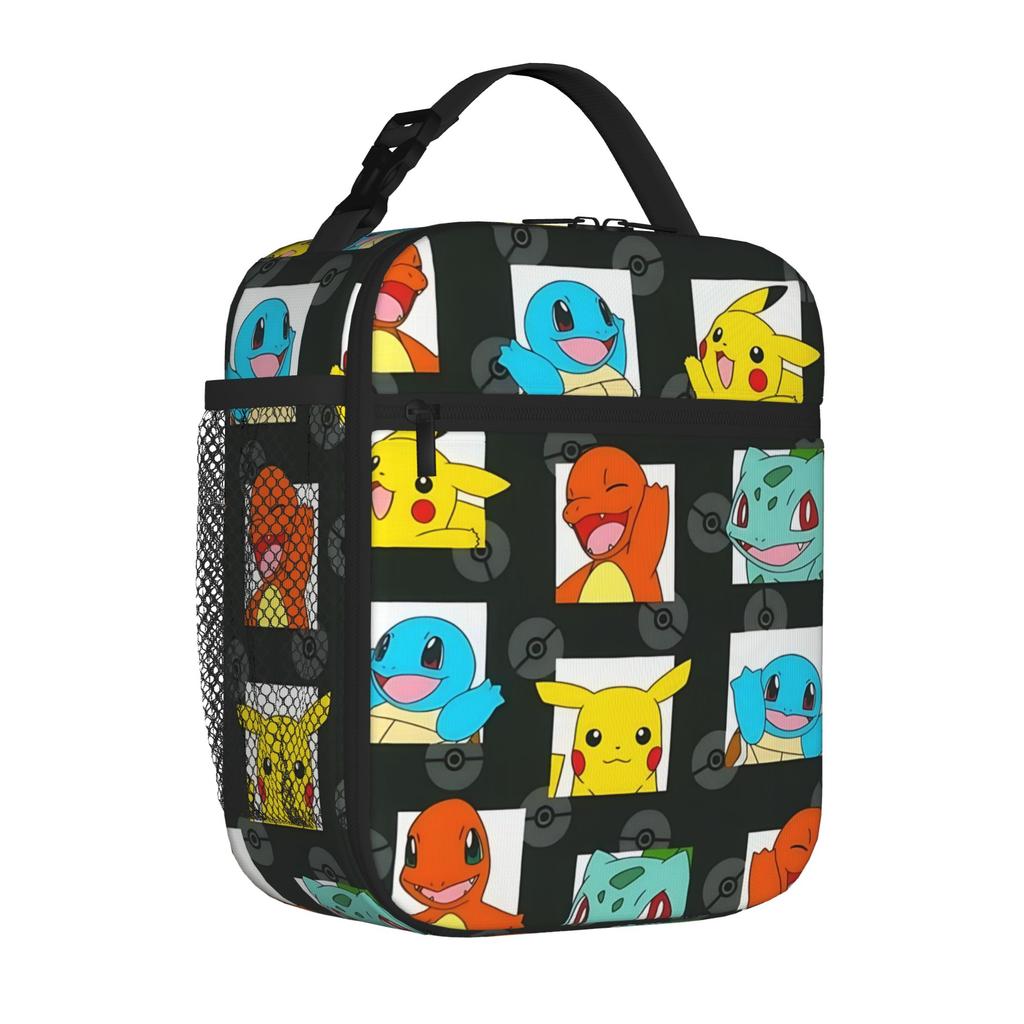 Cartoon Pokemon Theme Insulated Lunch Bag Ice Pack Rice Bag Bolsa Student Bento Lunch Handbag Insulation