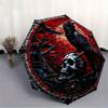 1pc Raven Skull Stained Glass Automatic Open/close Folding Umbrella, Compact Portable Travel Umbrella, Perfect Birthday/Christmas, Cute Umbr