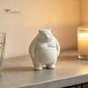 Weiße Plastikbär-Skulptur für Bastelarbeiten Mollige Figur, 3D-gedruckt DIY Bemalbar Dick Einfacher Stil Dekor Geschenk Statue, Niedlich Minimalistisch Schreibtisch