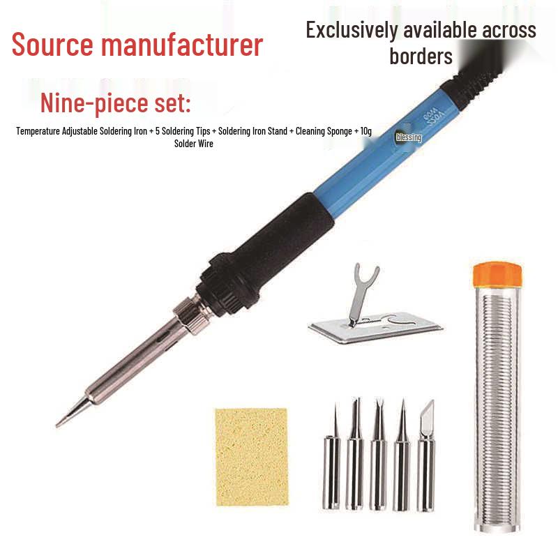 Adjustable 60W Electric Soldering Iron Kit for Household and Repair Use