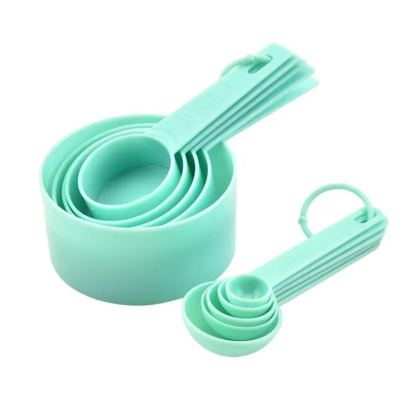5/10pcs Multi-purpose Measuring Cup Measuring Spoon Gauge Tool Plastic Handle Spoon Flat-bottomed Spoon Kitchen Cooking Gadget