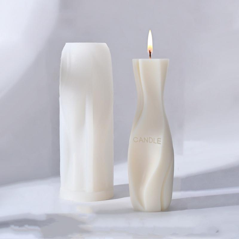 Nordic Perfume Bottle Candle Silicone Mold Classic Geometric Cylindrical Candle DIY Plaster Resin Soap Mold Home Decoration Gift
