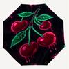 1pc Cherries Neon Automatic Open/Close Umbrella Compact Folding Umbrella with 8-Rib Shaft for Women/Men, Elegant Birthday1180S