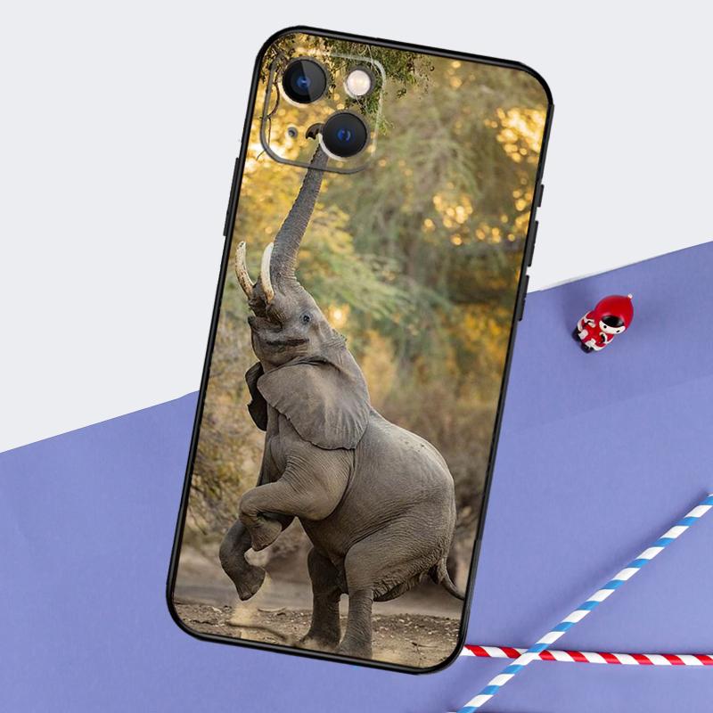 Elephant Animal Phone Case For iPhone 16 15 Pro Max 12 13 Mini 11 14 Pro Max XR 16 15 Plus 16e Cover Coque