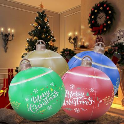 Christmas Decors Ball  24 Inch Decoration Ball Outdoor Xmas PVC Inflatable Decorated Ball For Chiristmas Party