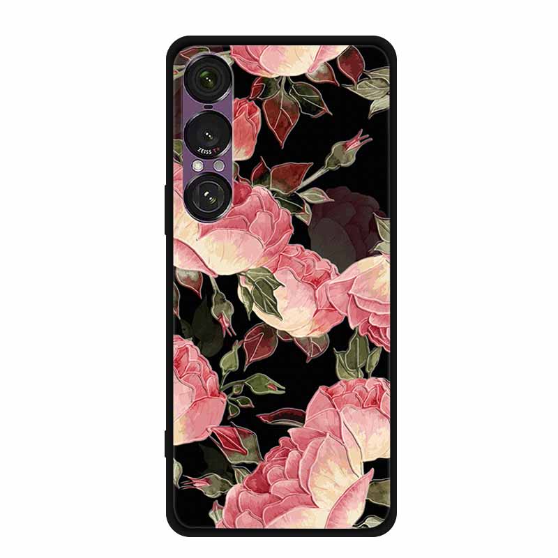 3D Emboss Case For Sony Xperia 1 VII 5G Case Flowers TPU Soft Silicone Back Cover For Sony Xperia 1 VII 2025 Phone Case XQ-FS54