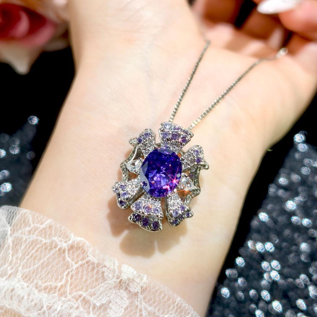 Purple Zirconium Star Crown Haute Couture Luxury Full Inlaid Temperament Pendant Stud Earrings Open Ring Women's Fashion Accessories 2026
