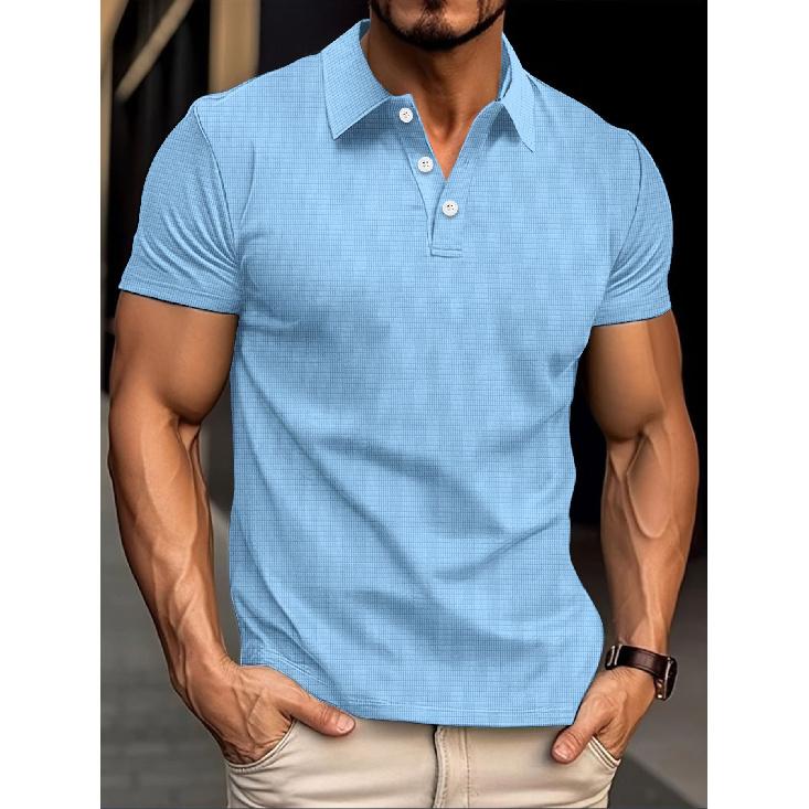 Letní nové rychleschnoucí polokošile s klopou a kapsou na knoflík pro pánské sportovní polokošile Fitness a ležérní Slim Fit denní pracovní košile