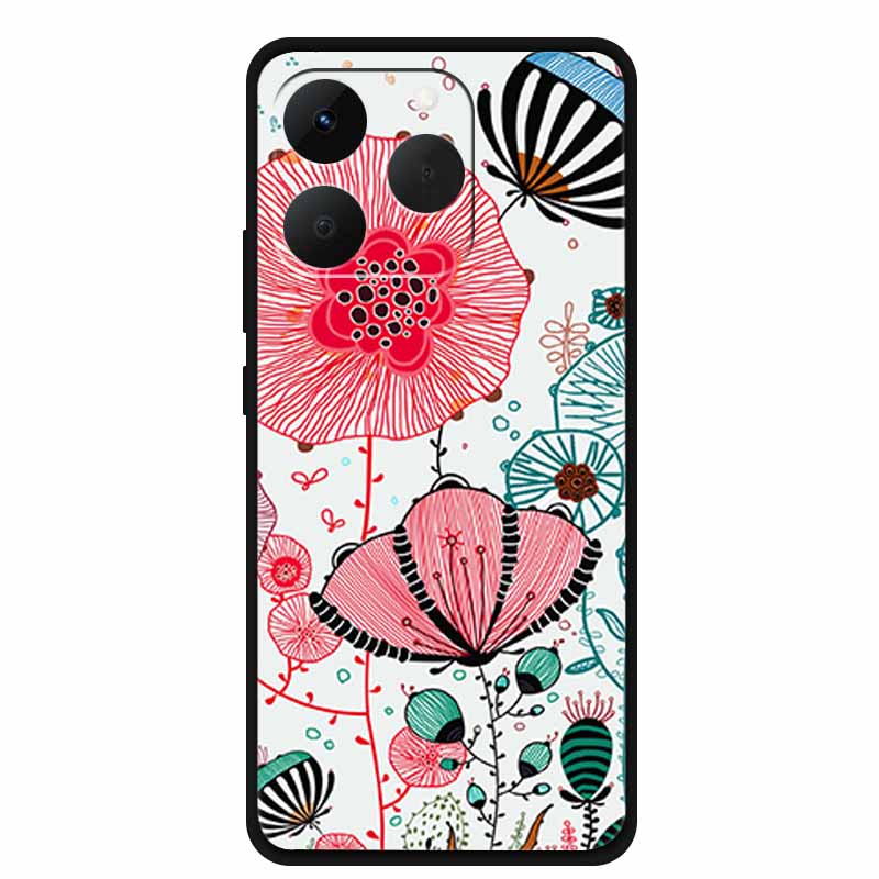 Case For OPPO Realme 15T Embossed Blossoms Funda 3D Relief Flowers Coque Silicone Soft Phone Cover For Realme 15 T 5G Bumper
