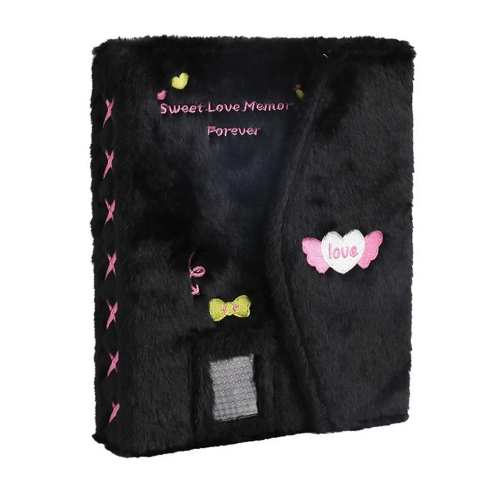 Songheung 6-ring Photobinder + A5 4-cell Double-sided Inner Page 30-sheet Photo Album Diary, Black, 1 Piece