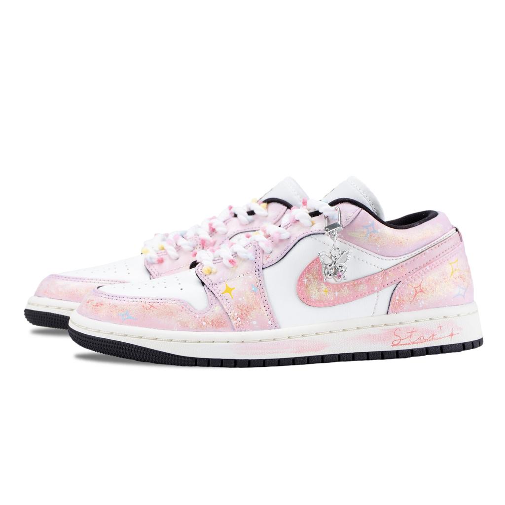 Jordan Air Jordan 1 Pink Heart Butterfly Dream Cushioning, Wear Resistant Vintage Basketball Shoes Women's Elf Pink DC0774-200(Team626-)