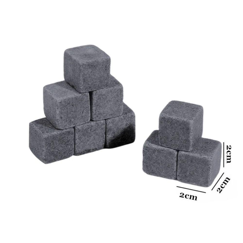 6PCS Wedding Favor Granite Whiskey Stones Natural Wine Cooler Sipping Ice Cube Cocktail Accessories
