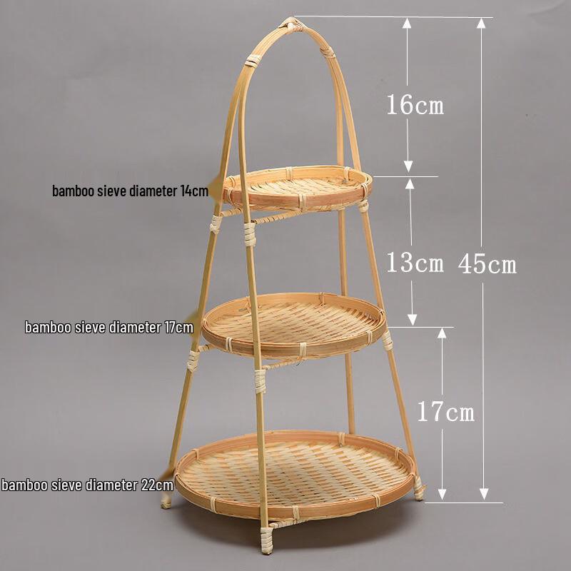 Handmade Bamboo Woven Dessert and Fruit Stand