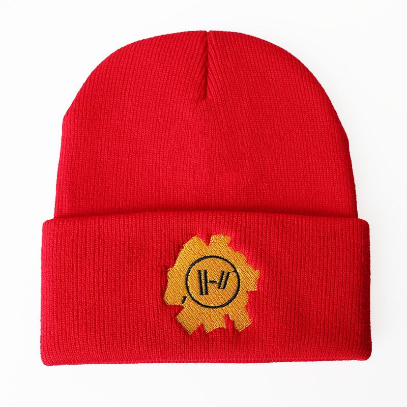 Trendy twenty one polits Band embroidered knitted hat, woolen hat, hip-hop pullover hat